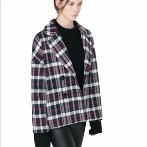 Zara Basic Plaid Blazer